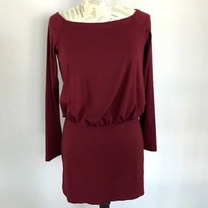 SUSANA MONACO Maroon LS Fitted Dress M NWT